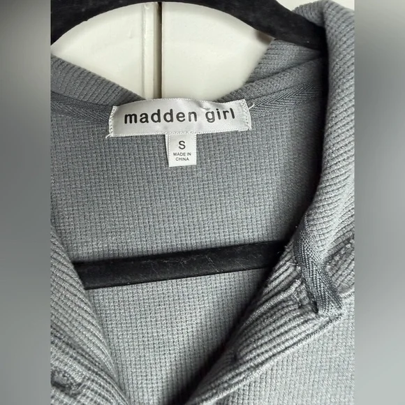 Madden Girl Charcoal Gray Jumpsuit or Romper with hoodie size S - Picture 2 of 6